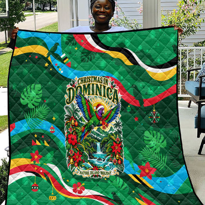Dominica Sisserou Parrot Christmas Quilt Nature Island Tropical Botanical Winter Holiday