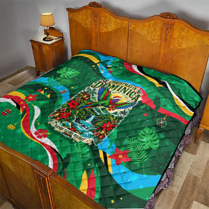 Dominica Sisserou Parrot Christmas Quilt Nature Island Tropical Botanical Winter Holiday