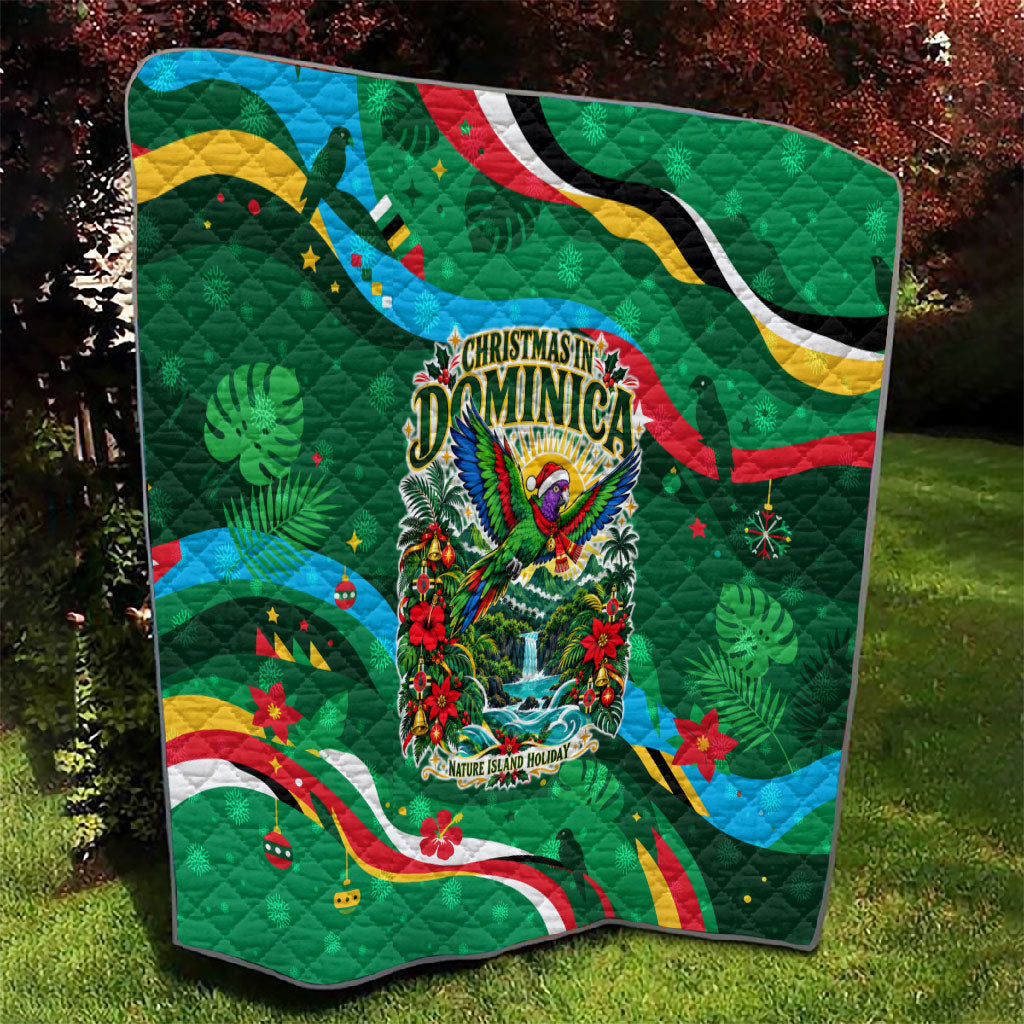 Dominica Sisserou Parrot Christmas Quilt Nature Island Tropical Botanical Winter Holiday