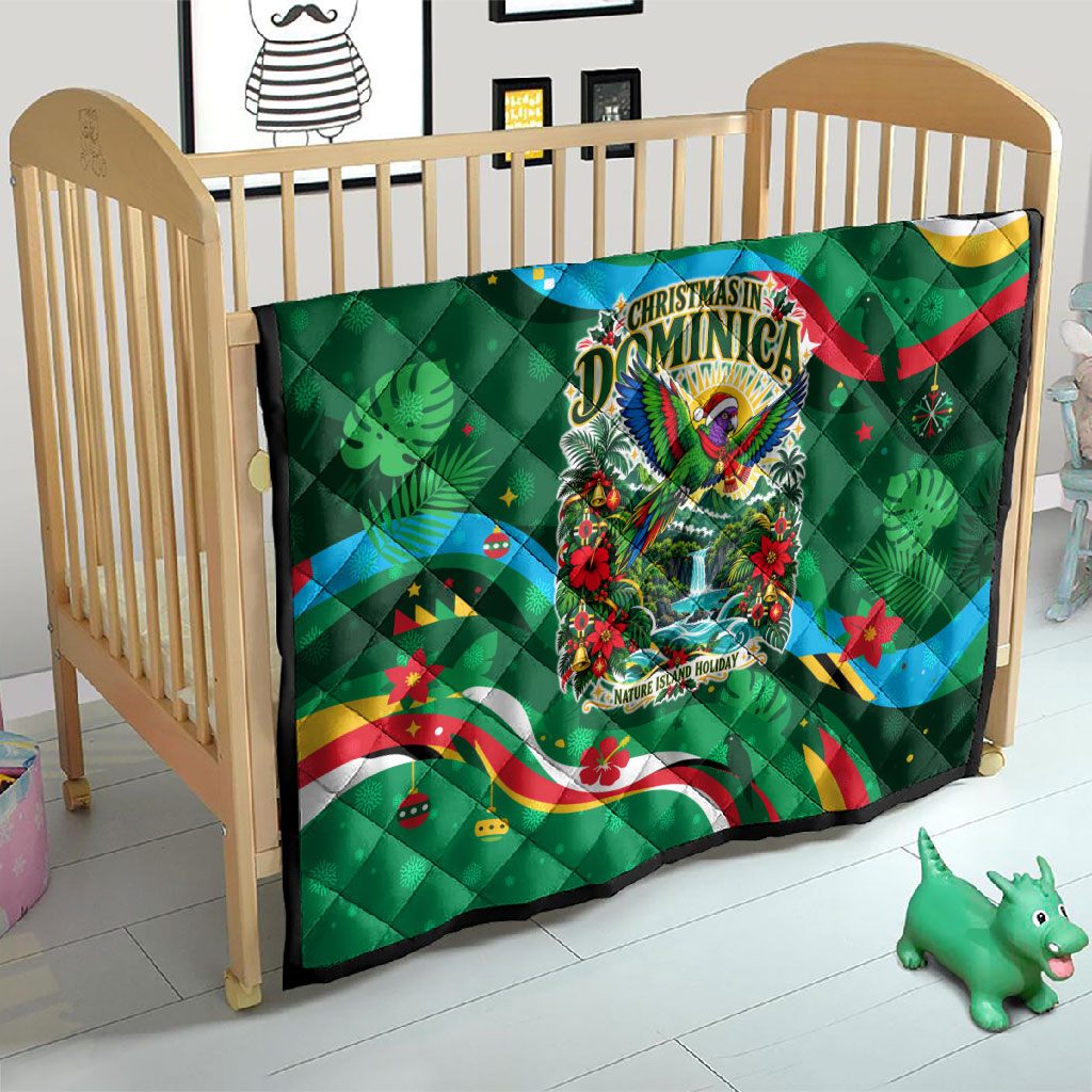 Dominica Sisserou Parrot Christmas Quilt Nature Island Tropical Botanical Winter Holiday