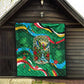 Dominica Sisserou Parrot Christmas Quilt Nature Island Tropical Botanical Winter Holiday