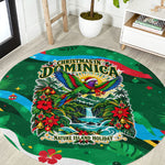 Dominica Sisserou Parrot Christmas Round Carpet Nature Island Tropical Botanical Winter Holiday
