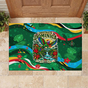 Dominica Sisserou Parrot Christmas Rubber Doormat Nature Island Tropical Botanical Winter Holiday