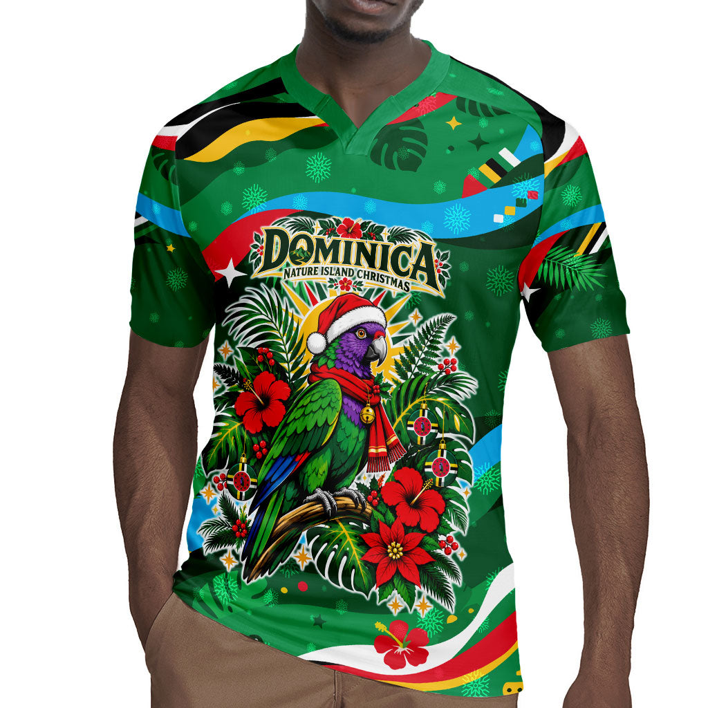 Dominica Sisserou Parrot Christmas Rugby Jersey Nature Island Tropical Botanical Winter Holiday