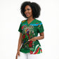 Dominica Sisserou Parrot Christmas Scrub Top Nature Island Tropical Botanical Winter Holiday
