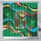 Dominica Sisserou Parrot Christmas Shower Curtain Nature Island Tropical Botanical Winter Holiday