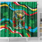 Dominica Sisserou Parrot Christmas Shower Curtain Nature Island Tropical Botanical Winter Holiday
