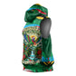 Dominica Sisserou Parrot Christmas Sleeveless Hoodie Nature Island Tropical Botanical Winter Holiday