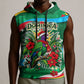 Dominica Sisserou Parrot Christmas Sleeveless Hoodie Nature Island Tropical Botanical Winter Holiday