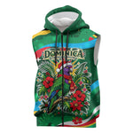 Dominica Sisserou Parrot Christmas Sleeveless Zip Hoodie Nature Island Tropical Botanical Winter Holiday