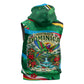 Dominica Sisserou Parrot Christmas Sleeveless Zip Hoodie Nature Island Tropical Botanical Winter Holiday