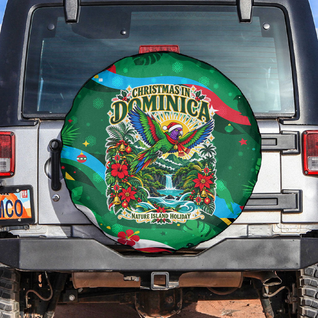 Dominica Sisserou Parrot Christmas Spare Tire Cover Nature Island Tropical Botanical Winter Holiday