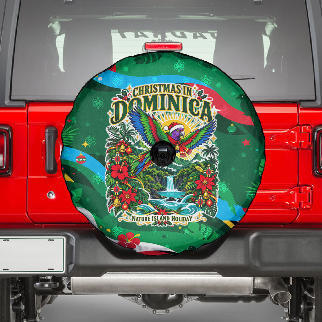 Dominica Sisserou Parrot Christmas Spare Tire Cover Nature Island Tropical Botanical Winter Holiday