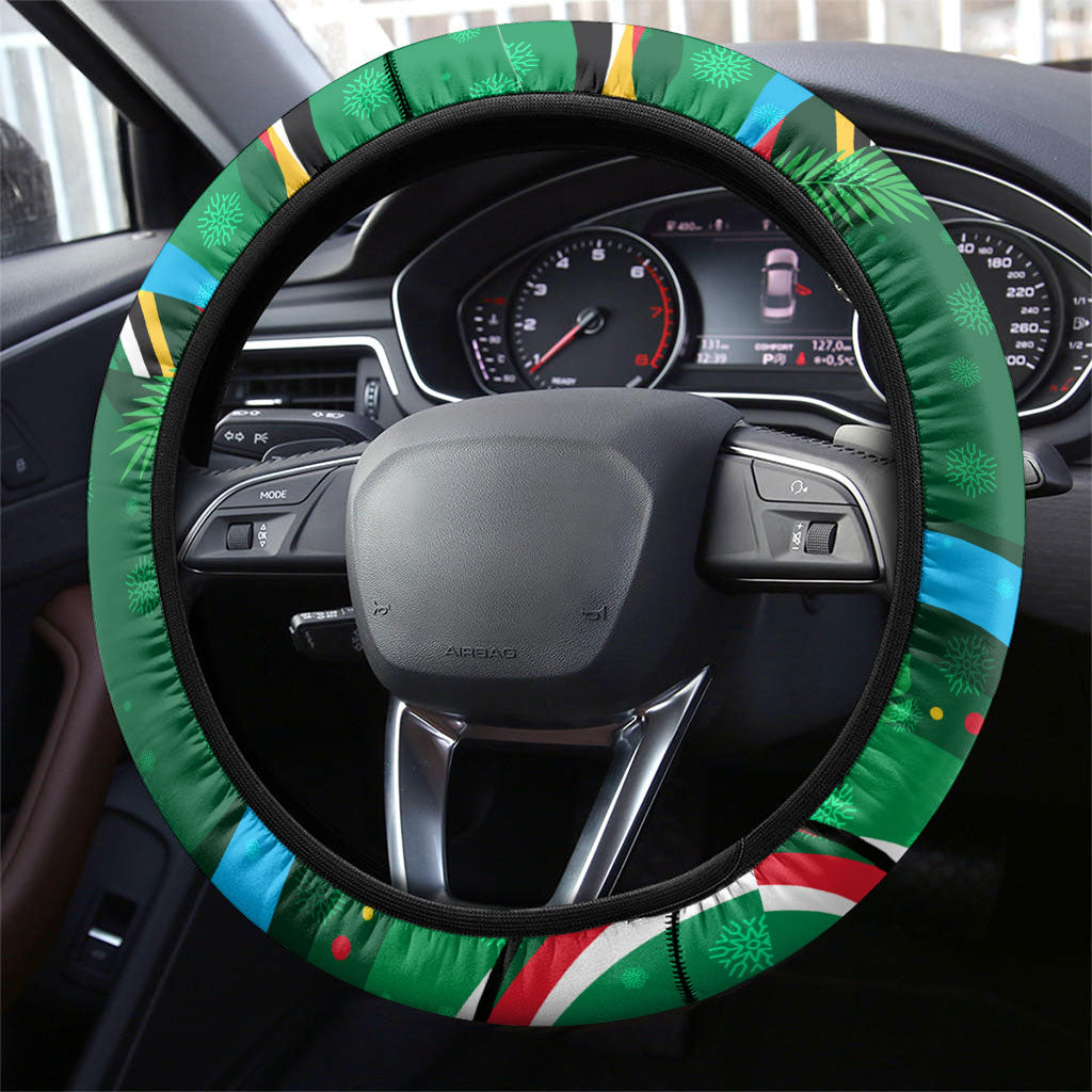 Dominica Sisserou Parrot Christmas Steering Wheel Cover Nature Island Tropical Botanical Winter Holiday