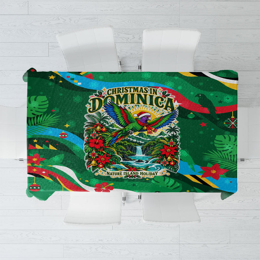 Dominica Sisserou Parrot Christmas Tablecloth Nature Island Tropical Botanical Winter Holiday