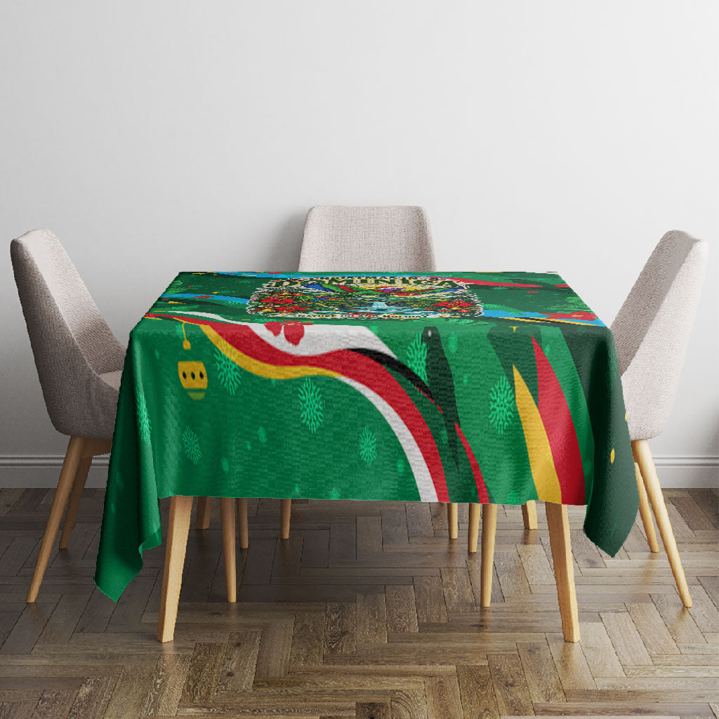 Dominica Sisserou Parrot Christmas Tablecloth Nature Island Tropical Botanical Winter Holiday