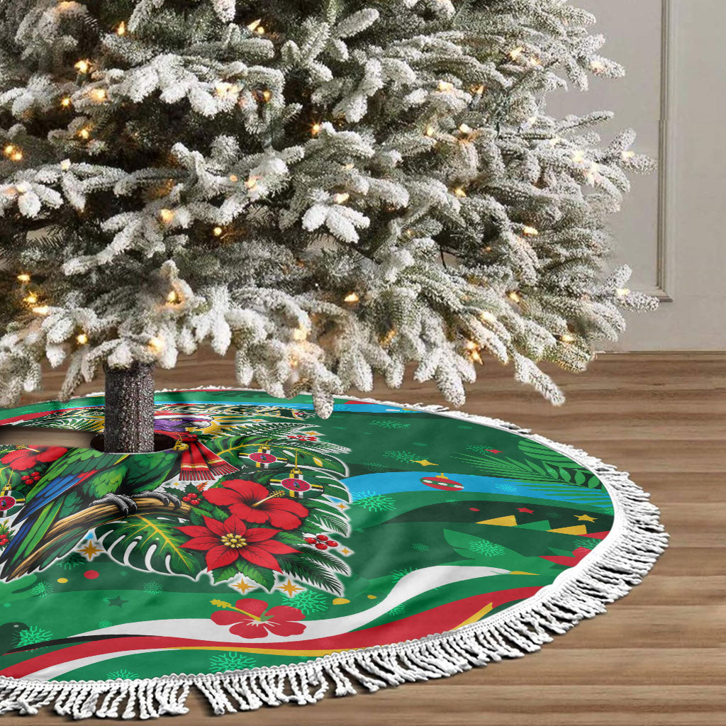 Dominica Sisserou Parrot Christmas Tree Skirt Nature Island Tropical Botanical Winter Holiday