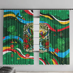 Dominica Sisserou Parrot Christmas Window Curtain Nature Island Tropical Botanical Winter Holiday