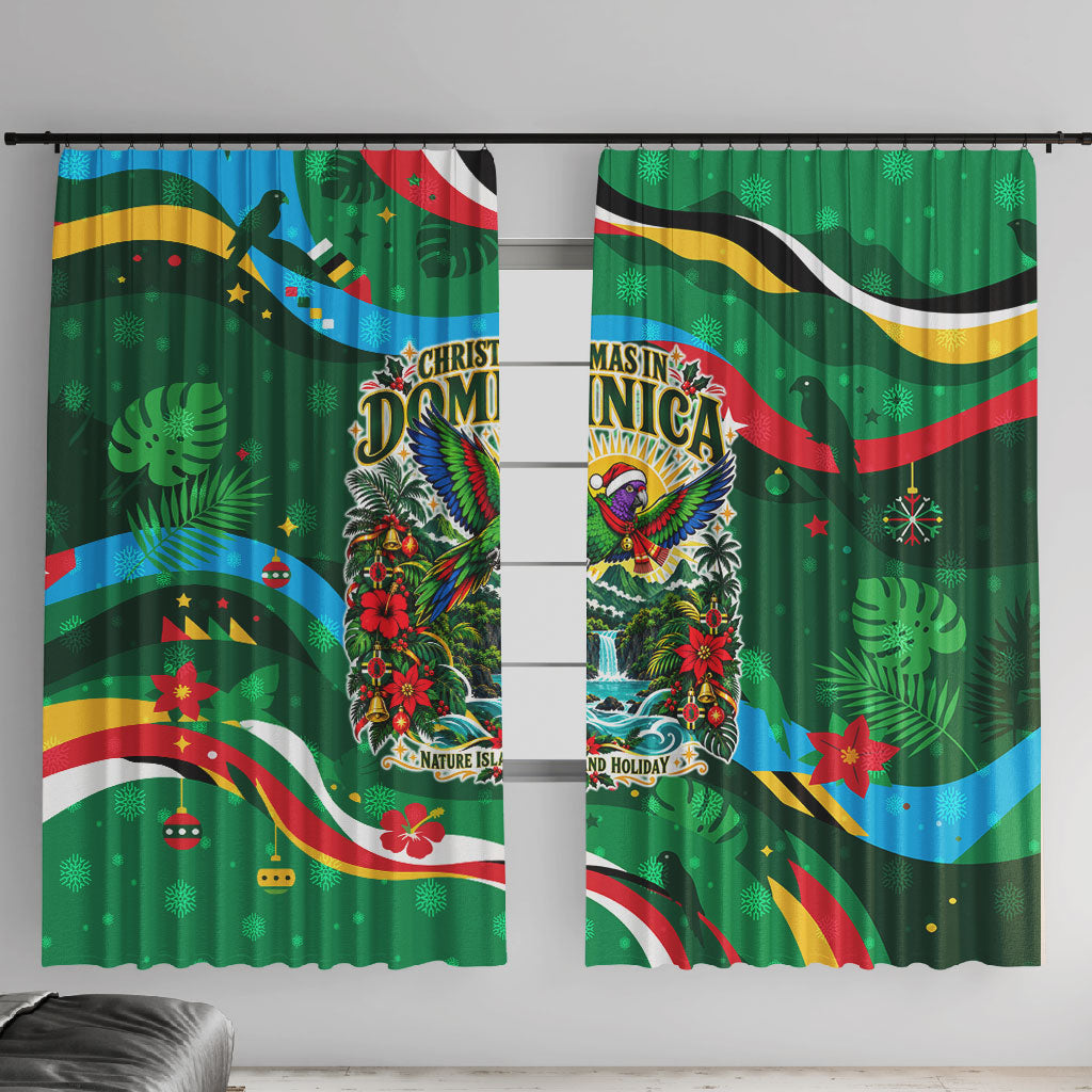 Dominica Sisserou Parrot Christmas Window Curtain Nature Island Tropical Botanical Winter Holiday