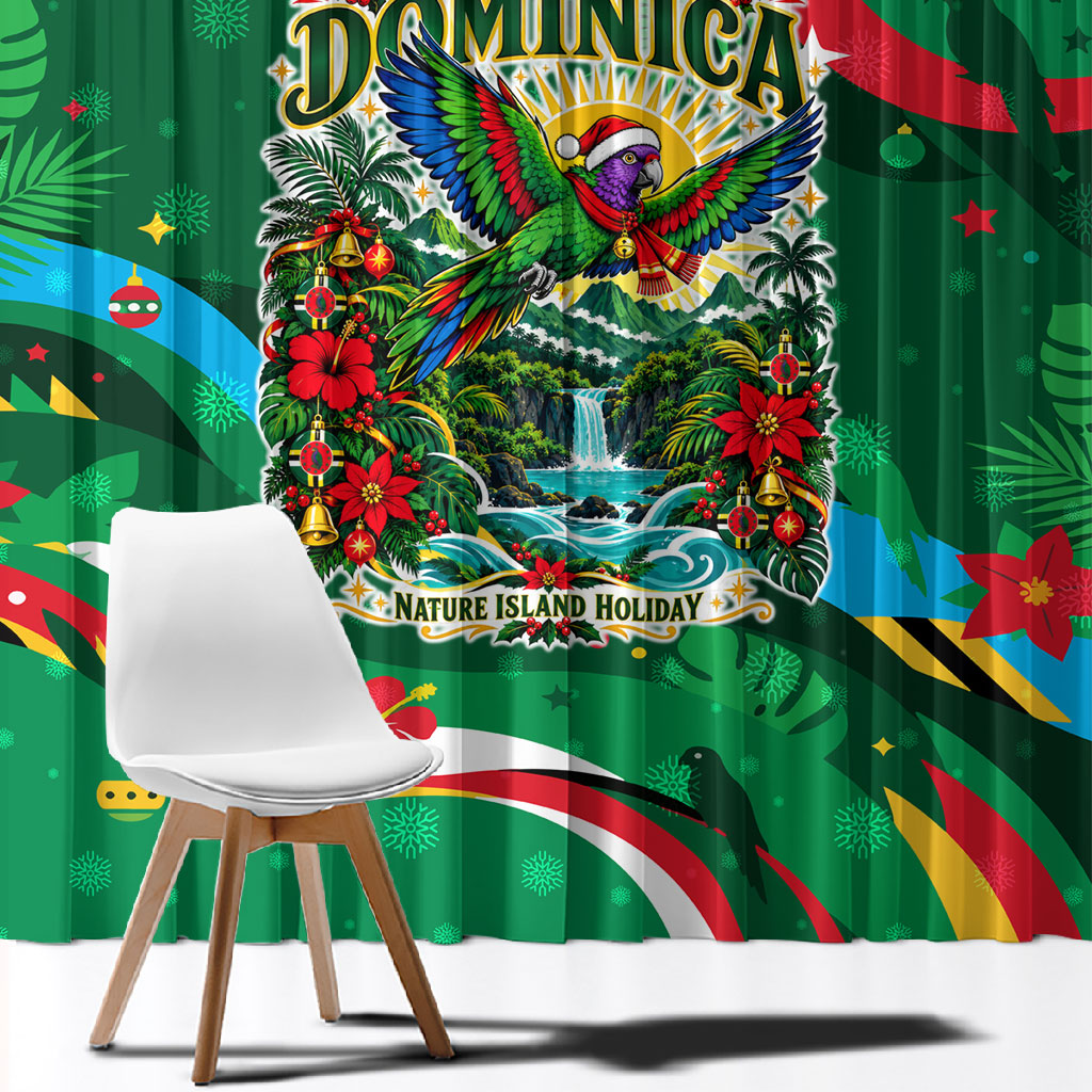 Dominica Sisserou Parrot Christmas Window Curtain Nature Island Tropical Botanical Winter Holiday