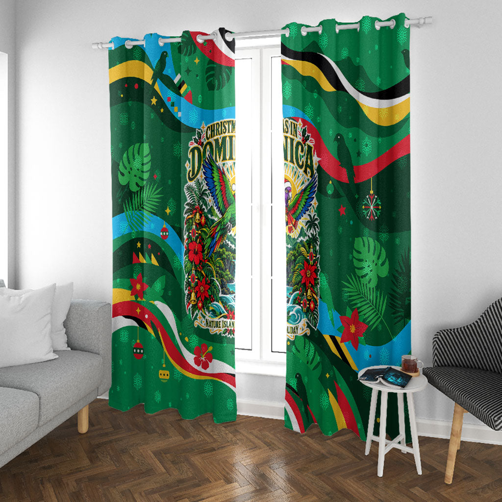 Dominica Sisserou Parrot Christmas Window Curtain Nature Island Tropical Botanical Winter Holiday