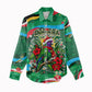 Dominica Sisserou Parrot Christmas Women Casual Shirt Nature Island Tropical Botanical Winter Holiday