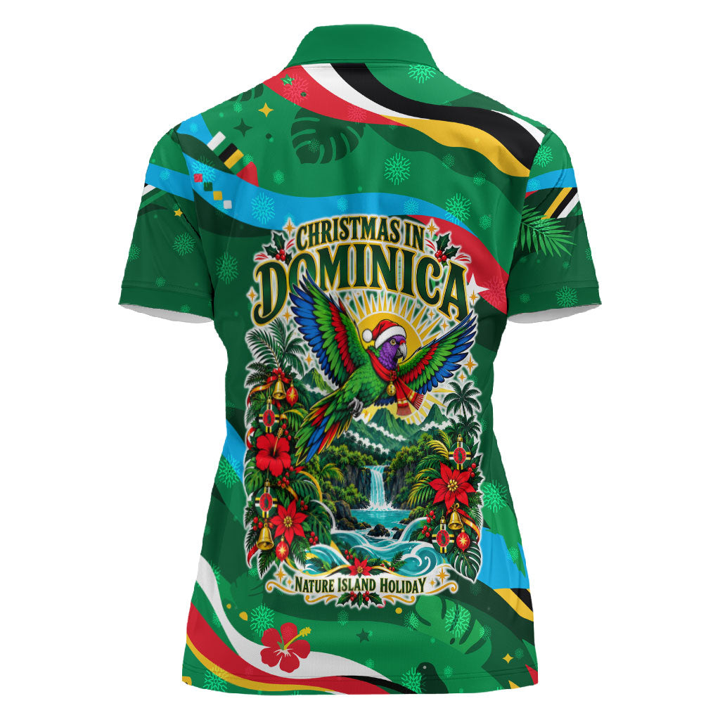 Dominica Sisserou Parrot Christmas Women Polo Shirt Nature Island Tropical Botanical Winter Holiday