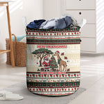 Kenya Christmas Santa Wildlife Laundry Basket Heri Ya Krismasi - Elephant Giraffe - Ugly Pixel Art