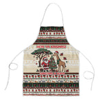 Kenya Christmas Santa Wildlife Apron Heri Ya Krismasi - Elephant Giraffe - Ugly Pixel Art