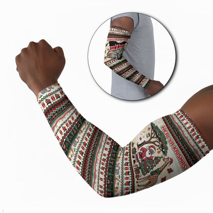 Kenya Christmas Santa Wildlife Arm Sleeves Heri Ya Krismasi - Elephant Giraffe - Ugly Pixel Art