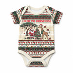 Kenya Christmas Santa Wildlife Baby Onesie Heri Ya Krismasi - Elephant Giraffe - Ugly Pixel Art
