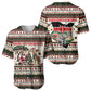 Kenya Christmas Santa Wildlife Baseball Jersey Heri Ya Krismasi - Elephant Giraffe - Ugly Pixel Art