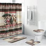 Kenya Christmas Santa Wildlife Bathroom Set Heri Ya Krismasi - Elephant Giraffe - Ugly Pixel Art
