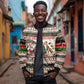 Kenya Christmas Santa Wildlife Bomber Jacket Heri Ya Krismasi - Elephant Giraffe - Ugly Pixel Art