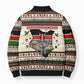 Kenya Christmas Santa Wildlife Bomber Puffer Jacket Heri Ya Krismasi - Elephant Giraffe - Ugly Pixel Art
