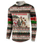 Kenya Christmas Santa Wildlife Button Sweatshirt Heri Ya Krismasi - Elephant Giraffe - Ugly Pixel Art
