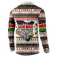 Kenya Christmas Santa Wildlife Button Sweatshirt Heri Ya Krismasi - Elephant Giraffe - Ugly Pixel Art