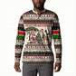Kenya Christmas Santa Wildlife Button Sweatshirt Heri Ya Krismasi - Elephant Giraffe - Ugly Pixel Art