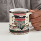 Kenya Christmas Santa Wildlife Ceramic Mug Heri Ya Krismasi - Elephant Giraffe - Ugly Pixel Art