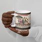 Kenya Christmas Santa Wildlife Ceramic Mug Heri Ya Krismasi - Elephant Giraffe - Ugly Pixel Art
