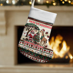 Kenya Christmas Santa Wildlife Christmas Stocking Heri Ya Krismasi - Elephant Giraffe - Ugly Pixel Art