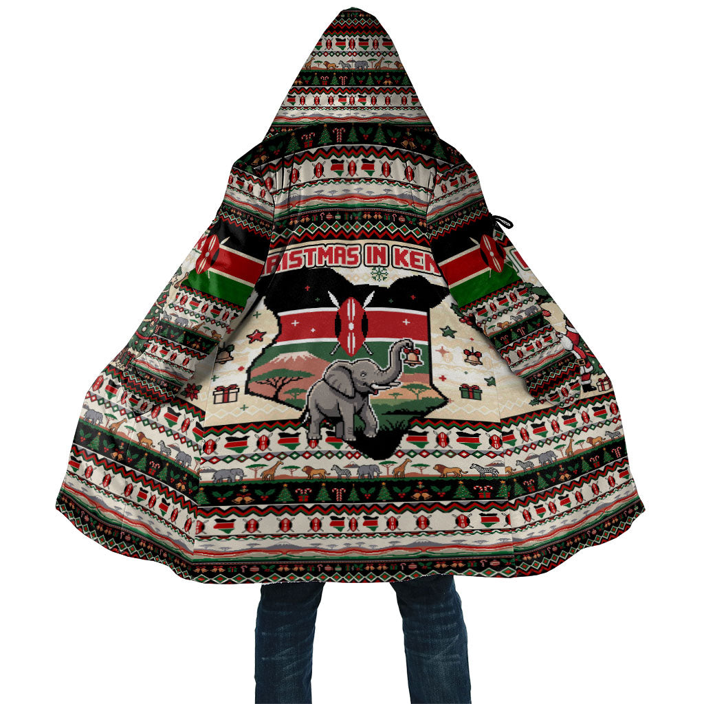 Kenya Christmas Santa Wildlife Cloak Heri Ya Krismasi - Elephant Giraffe - Ugly Pixel Art
