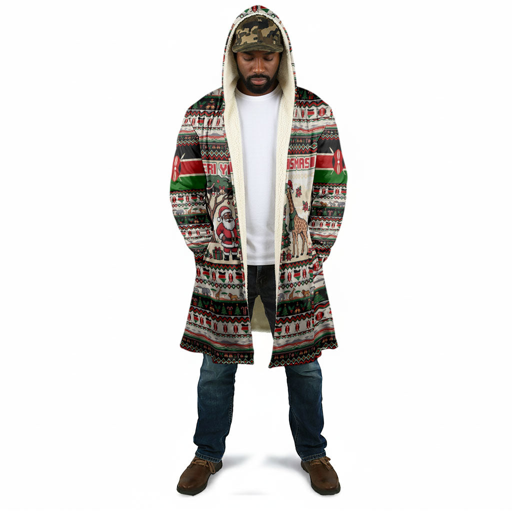 Kenya Christmas Santa Wildlife Cloak Heri Ya Krismasi - Elephant Giraffe - Ugly Pixel Art