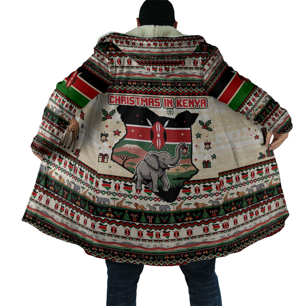 Kenya Christmas Santa Wildlife Cloak Heri Ya Krismasi - Elephant Giraffe - Ugly Pixel Art