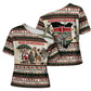 Kenya Christmas Santa Wildlife Cross Shoulder Shirt Heri Ya Krismasi - Elephant Giraffe - Ugly Pixel Art