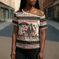 Kenya Christmas Santa Wildlife Cross Shoulder Shirt Heri Ya Krismasi - Elephant Giraffe - Ugly Pixel Art
