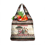 Kenya Christmas Santa Wildlife Grocery Bag Heri Ya Krismasi - Elephant Giraffe - Ugly Pixel Art