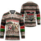 Kenya Christmas Santa Wildlife Hockey Jersey Heri Ya Krismasi - Elephant Giraffe - Ugly Pixel Art