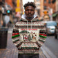 Kenya Christmas Santa Wildlife Hoodie Heri Ya Krismasi - Elephant Giraffe - Ugly Pixel Art