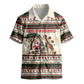 Kenya Christmas Santa Wildlife Kid Hawaiian Shirt Heri Ya Krismasi - Elephant Giraffe - Ugly Pixel Art